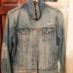 Old Navy Large denim jacket distressed